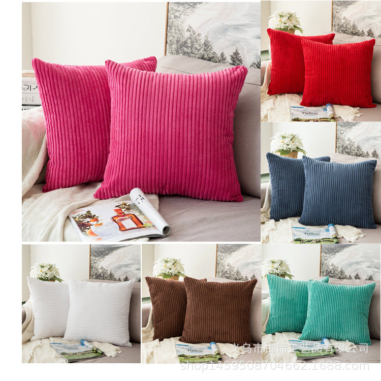 Corduroy Velvet Cushion Cover – Modern Solid Color Pillow