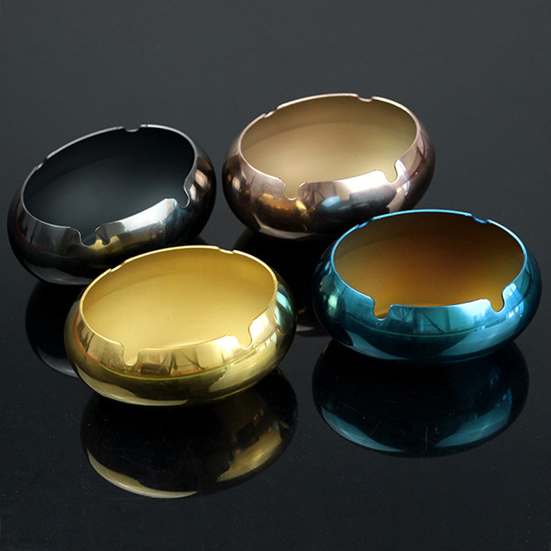 Stainless Steel Oval Ashtray – Windproof Ingot Design