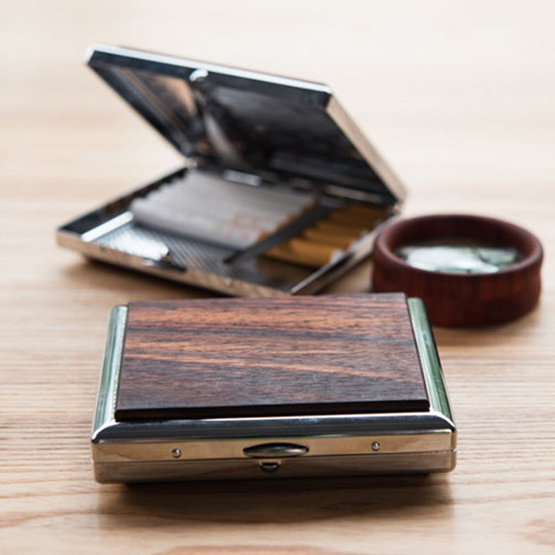 Creative Solid Wood Cigarette Case 20 Pack Portable Box Wood