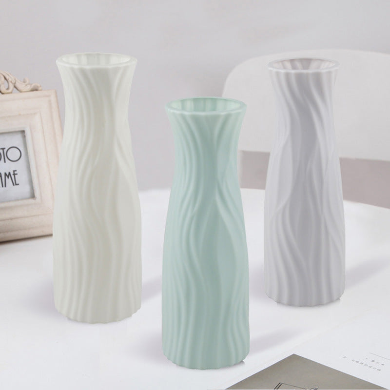 Factory Direct Nordic Plastic Vase – Drop-Resistant Glazed Vase for Dry & Wet Flowers