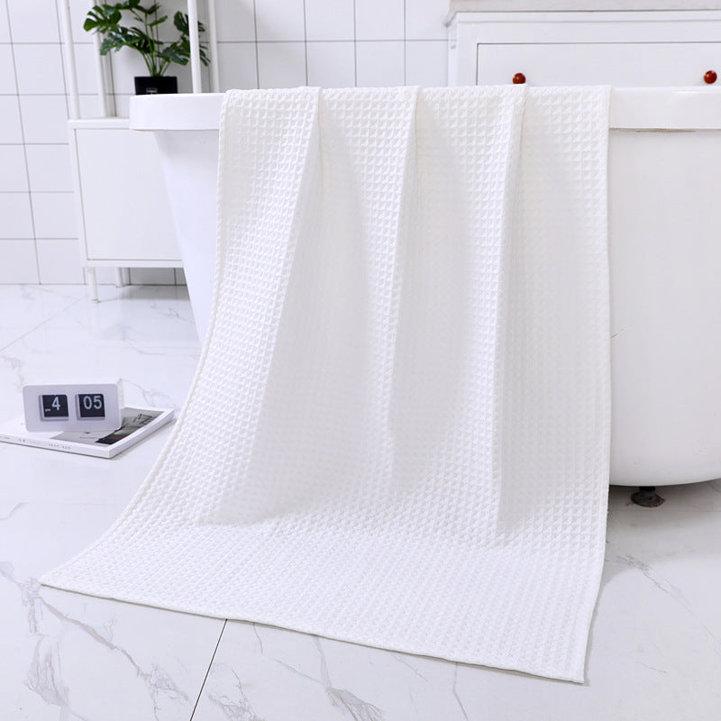 Pure Cotton Waffle Bath Towel – Quick Dry & Lightweight