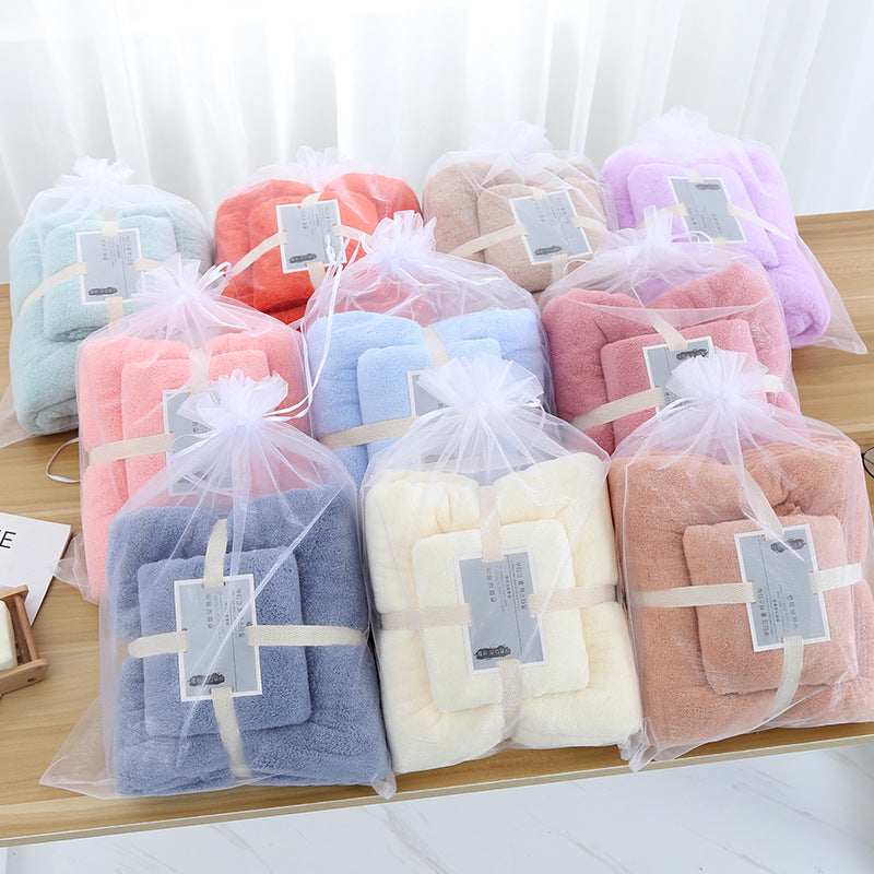 Coral Fleece Towel Gift Set – Thickened Mother & Child Combo with Custom Logo Option