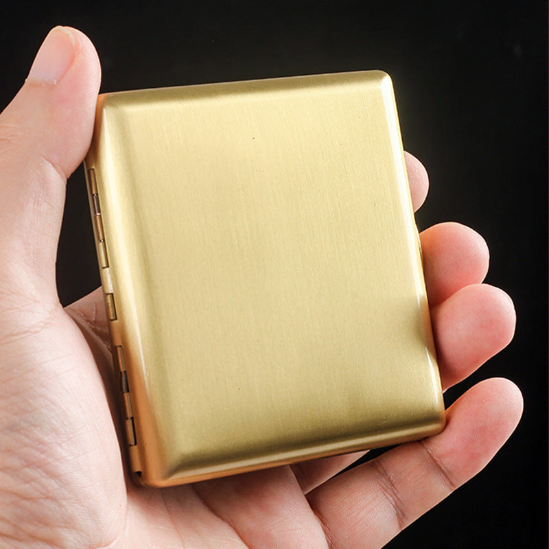 Double Gun Gold Brass Cigarette Case Thick Cigarette 20 Pack Metal Men's Portable Storage Box Business Gift