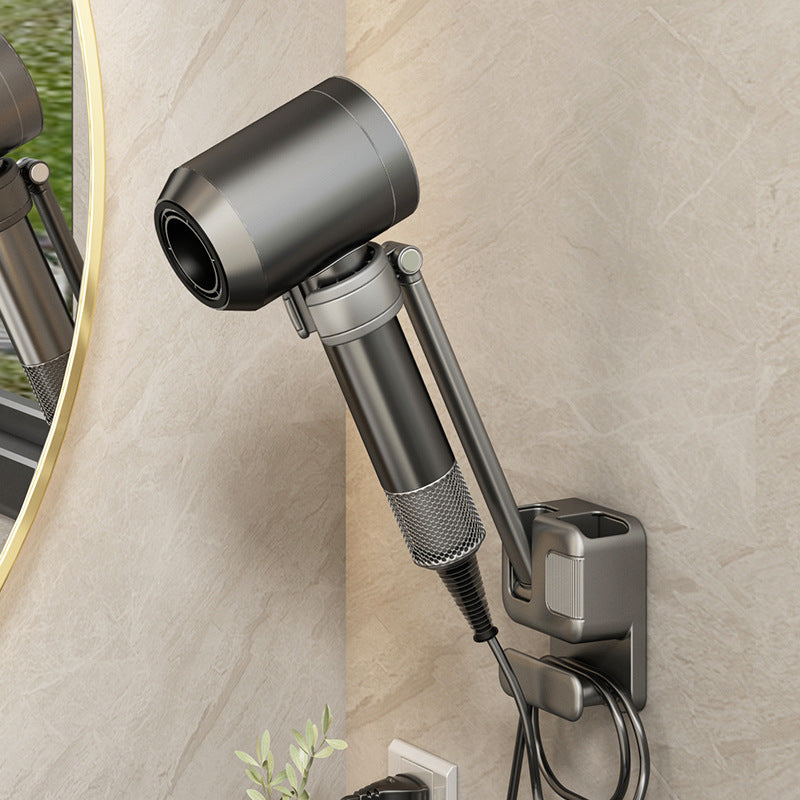 Wall Mounted Hair Dryer Storage Rack Bathroom Free Install