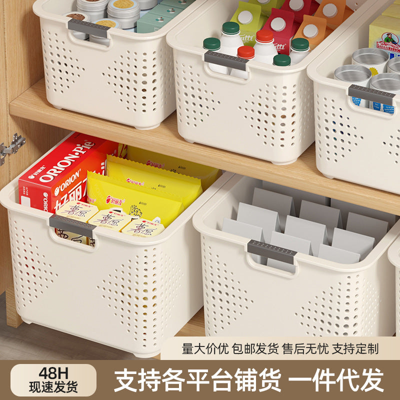 Desktop Storage Box Plastic Basket Snack Toy Organizer Kitchen