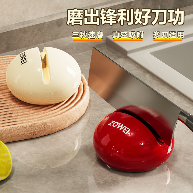 Cream Style Suction Cup Knife Sharpener Round Ball Kitchen Tool