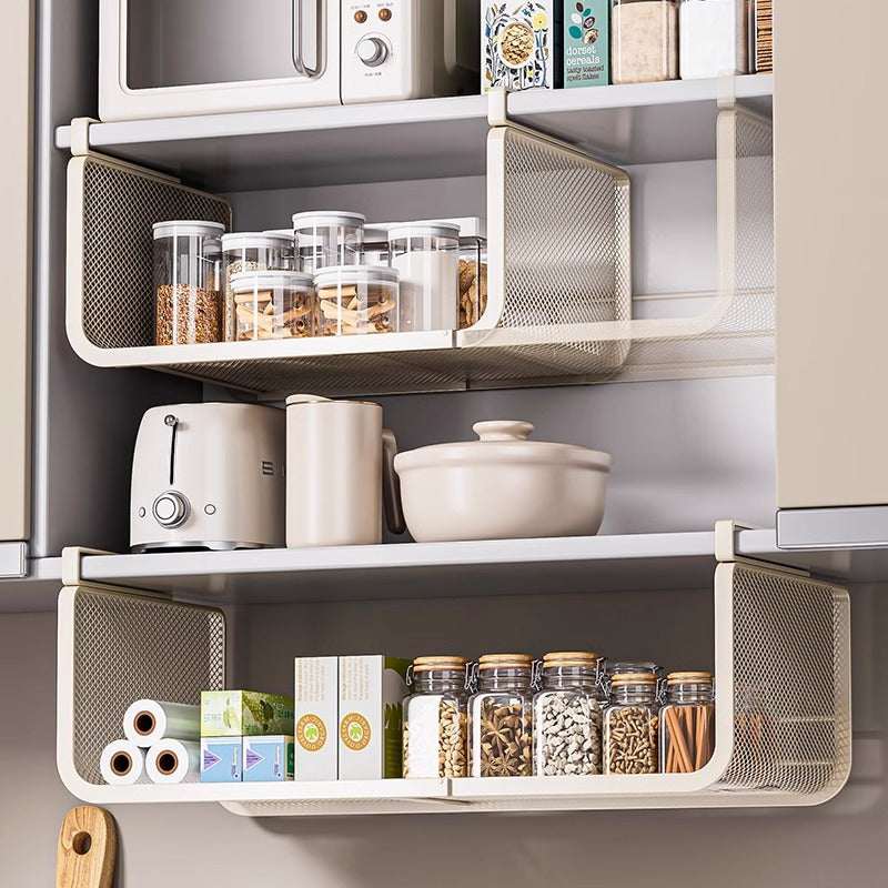 Retractable Kitchen Storage Rack Hanging Seasoning Basket Organizer