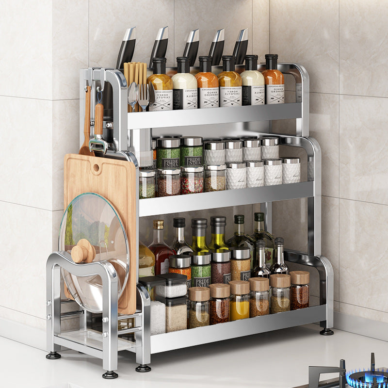 Stainless Steel Kitchen Seasoning Storage Rack XL Organizer