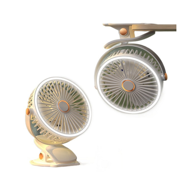Chigo USB Clip Desk Fan Night Light Remote 6 Inch Portable