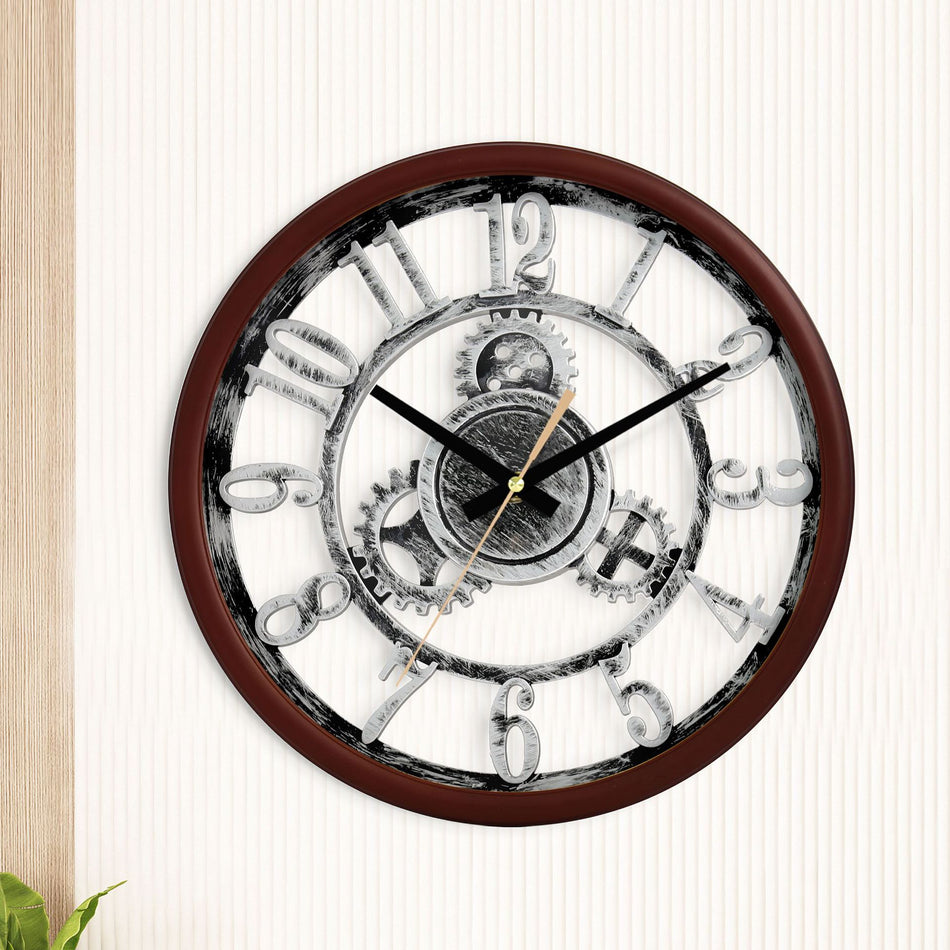 Retro Industrial Gear Wall Clock European Style Living Room Clock