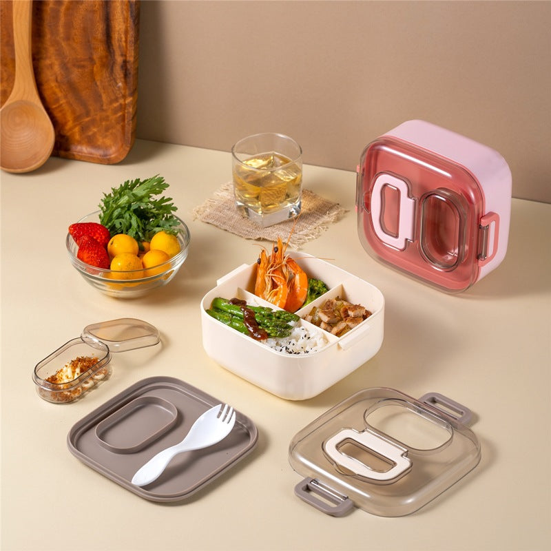 Square Compartment Lunch Box Microwave Safe Portable Meal Container
