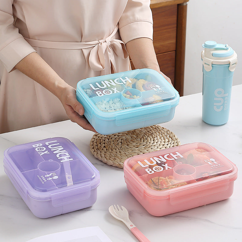 Compartment Microwaveable Lunch Box Snap Seal Tableware Set