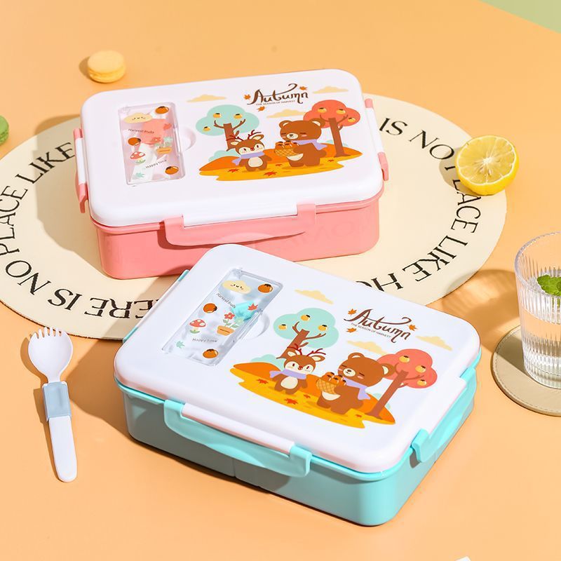 Cartoon Microwaveable Plastic Lunch Box Food Grade Cute Design