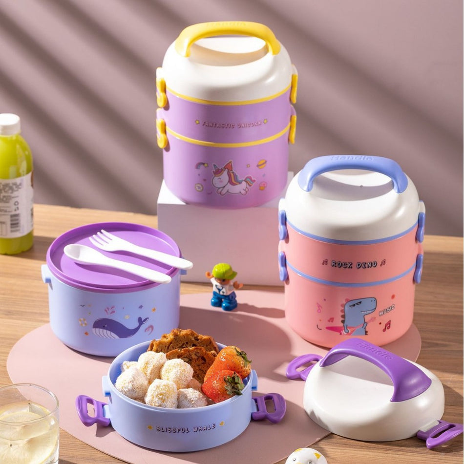 Round Multi Layer Microwave Safe Large Capacity Lunch BoxGo