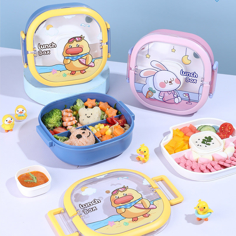Cartoon Compartment Lunch Box Microwave Safe Kids Lunch Box