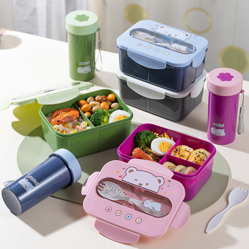 Amazon Best Selling Lunch Box Water Cup Set Student Lunch Box Set Plastic Lunch Box with Water Cup Manufacturer Wholesale