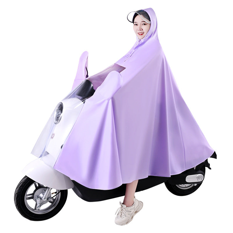 Clear Dashboard Double EV Raincoat: Heavy-Duty PVC Poncho
