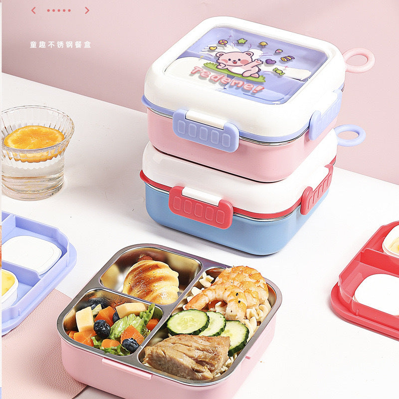 304 Stainless Steel Insulated Lunch Box Sealed Compartment Portable