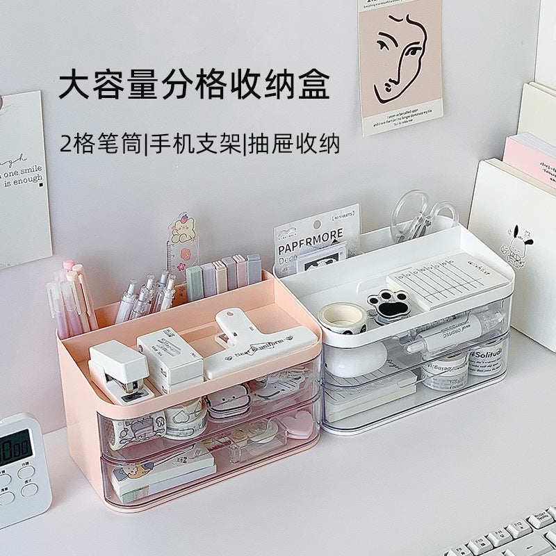 Space Saving Desktop Storage Box Cosmetics Dorm Stationery Rack