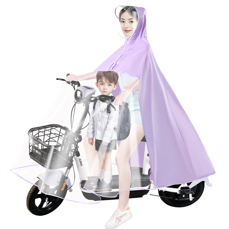 Transparent Parent-Child E-Bike Poncho – Extra Large Coverage
