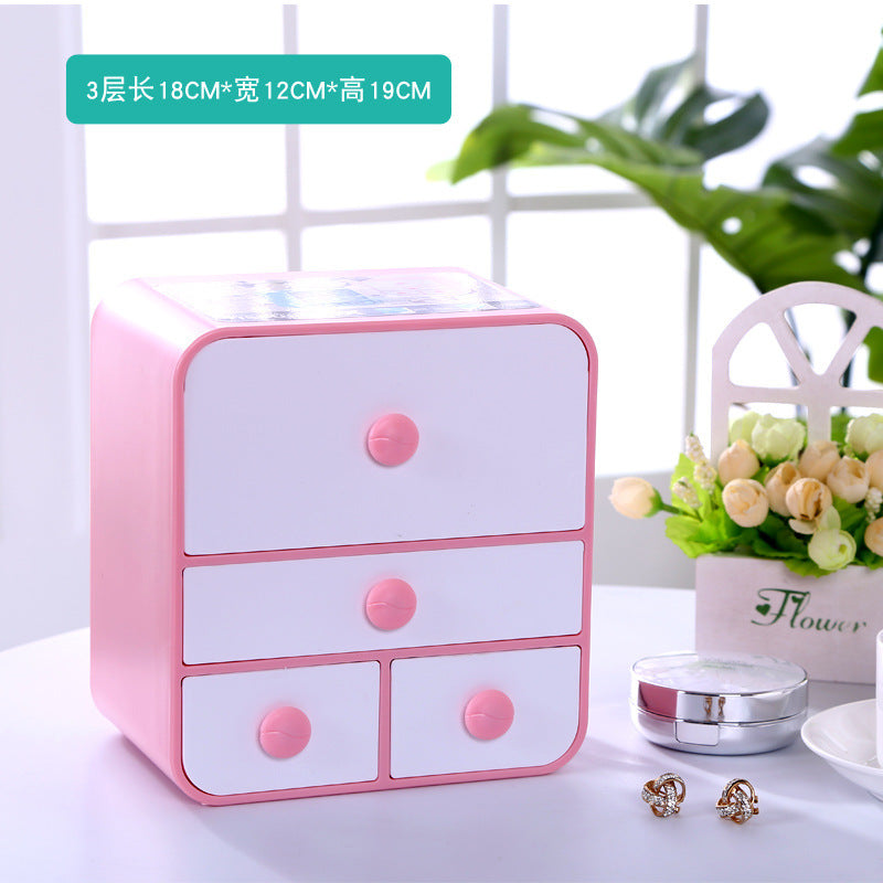 Cosmetic Storage Box Plastic Drawer Jewelry Organizer Desktop Rack