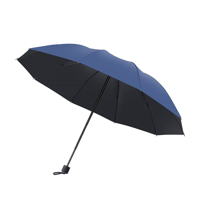 10-Bone Large Three-Fold Vinyl Sunny and Rainy Custom Umbrella