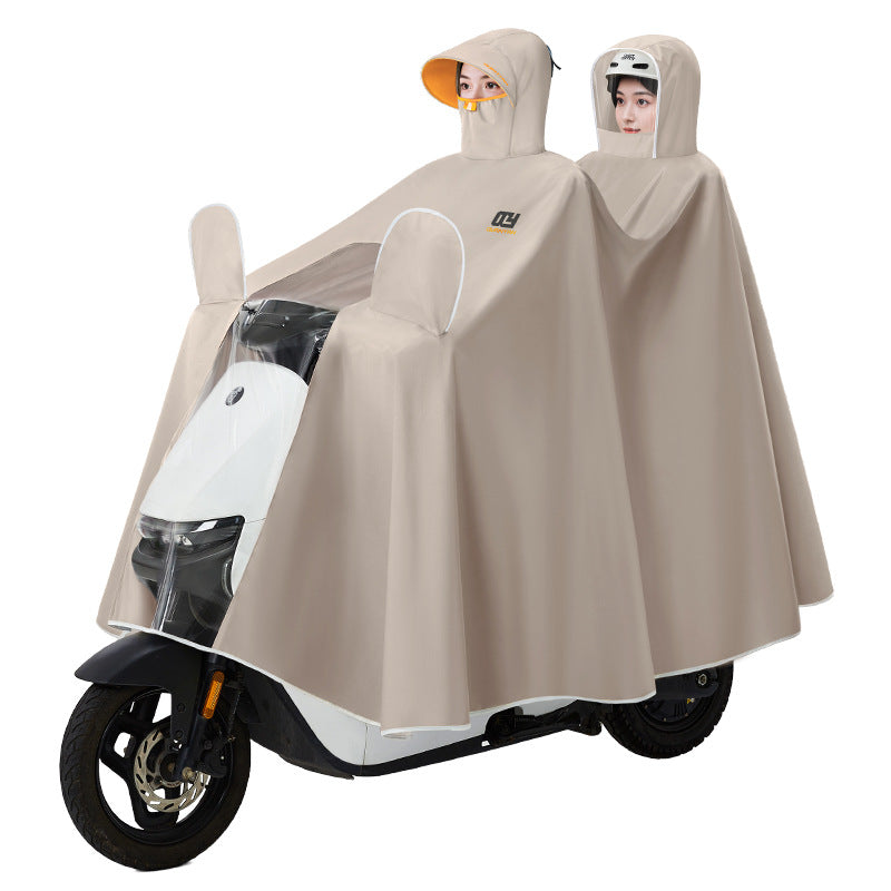 Double Parent-Child Thickened Rain Poncho for Electric Bikes