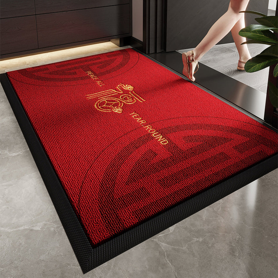 Red Festive Anti-Slip Stain-Resistant Entrance Door Mat
