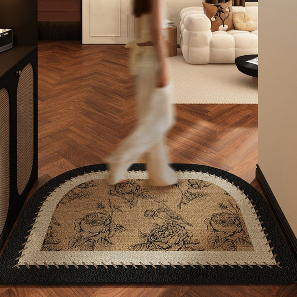 Retro Middle-style Silk Ring Cuttable Non-slip Entrance Mat