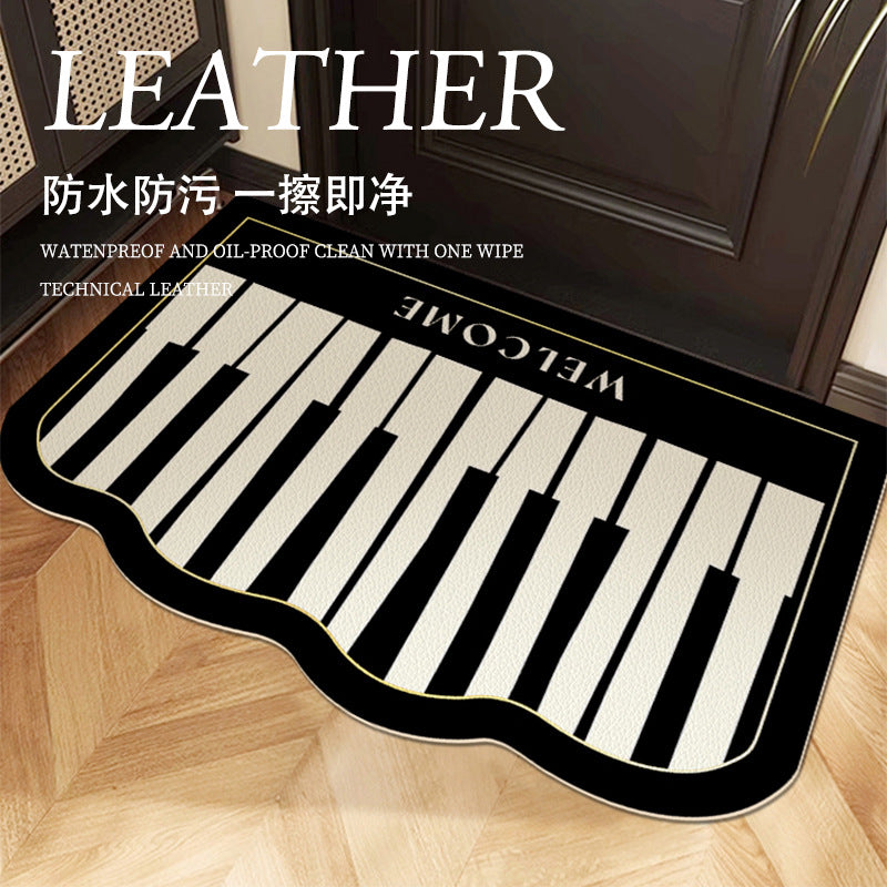 Cream-Style "Soft Minimalist" PVC Leather Entrance Mat