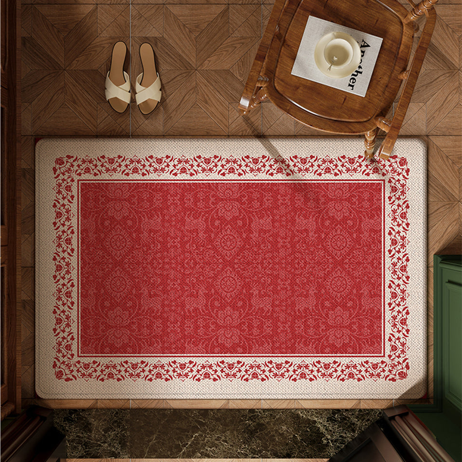 "Grand Entrance" Classy Festive Red Floor Mat
