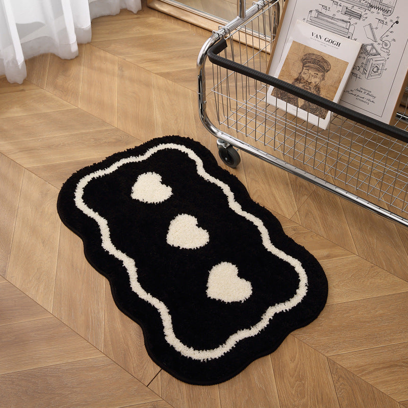 "Monochrome Chic" Ins Style Tufted Floor Mat