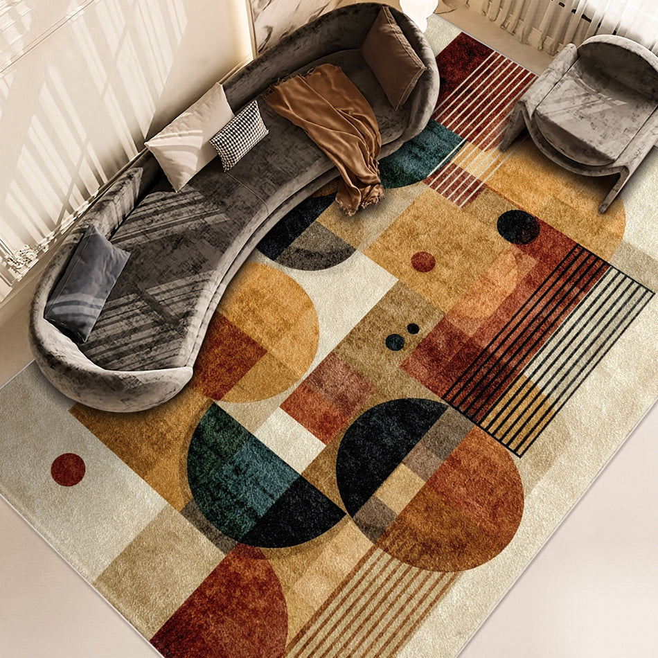 "Heritage-Tech" Elite: Abstract Retro Large-Area Carpet