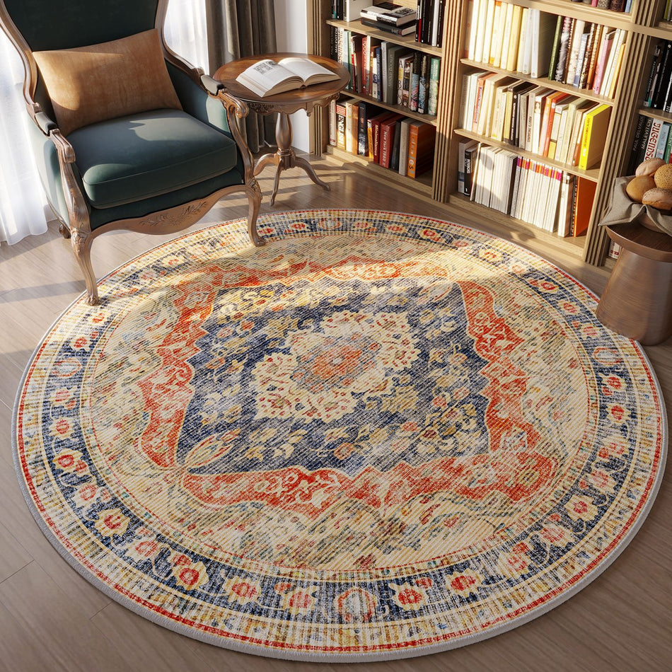 "Nordic Nomad" Series: Retro Round Fine Cashmere Mat