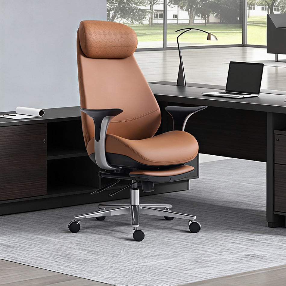 The Sovereign-Gold – Genuine Leather Executive "Power-Nap" Business Throne