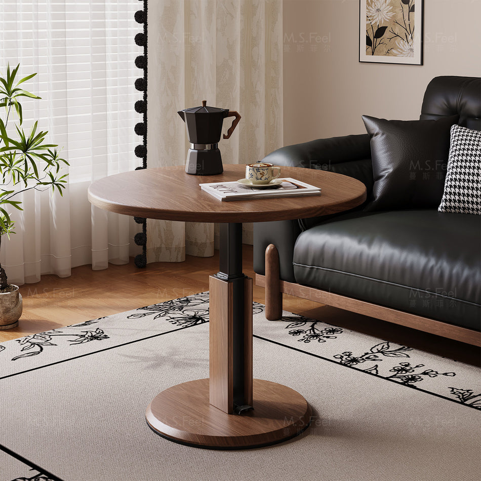 Adjustable Height Round Coffee Table Living Room
