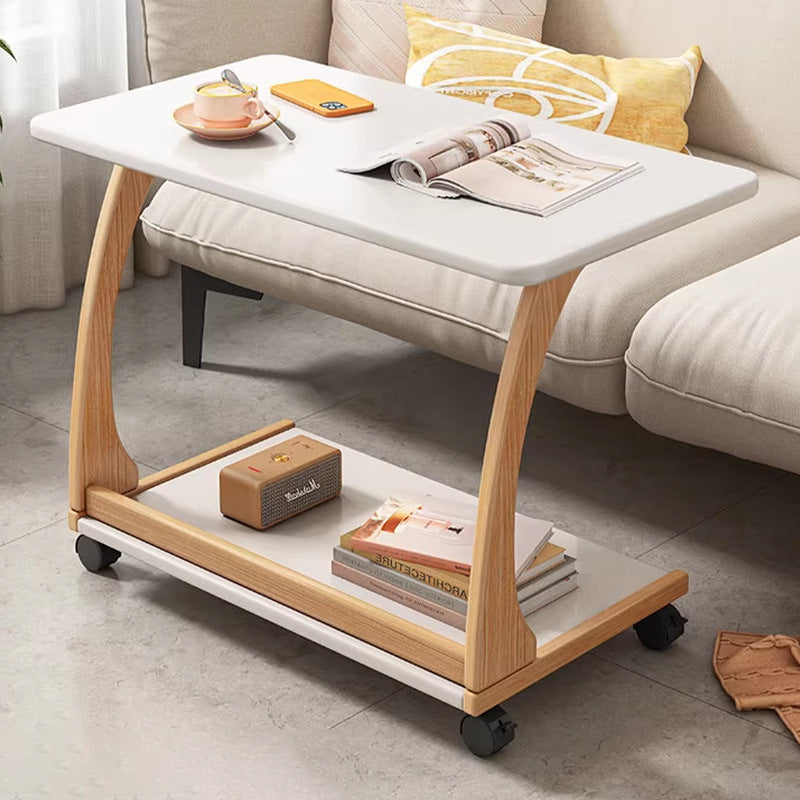 Solid Wood Movable Sofa Side Cabinet Coffee Table