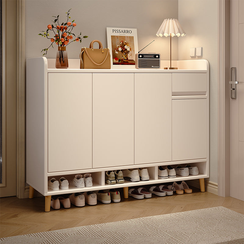 Solid Wood Entryway Shoe Cabinet with Wall Storage