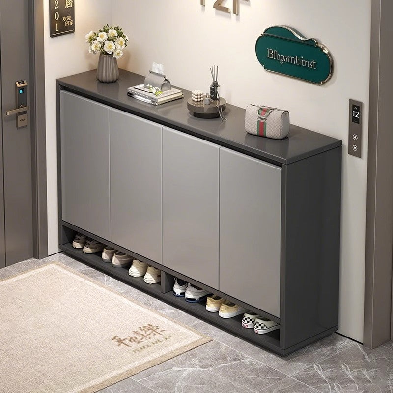Solid Wood Wall-Mounted Entryway Shoe Cabinet