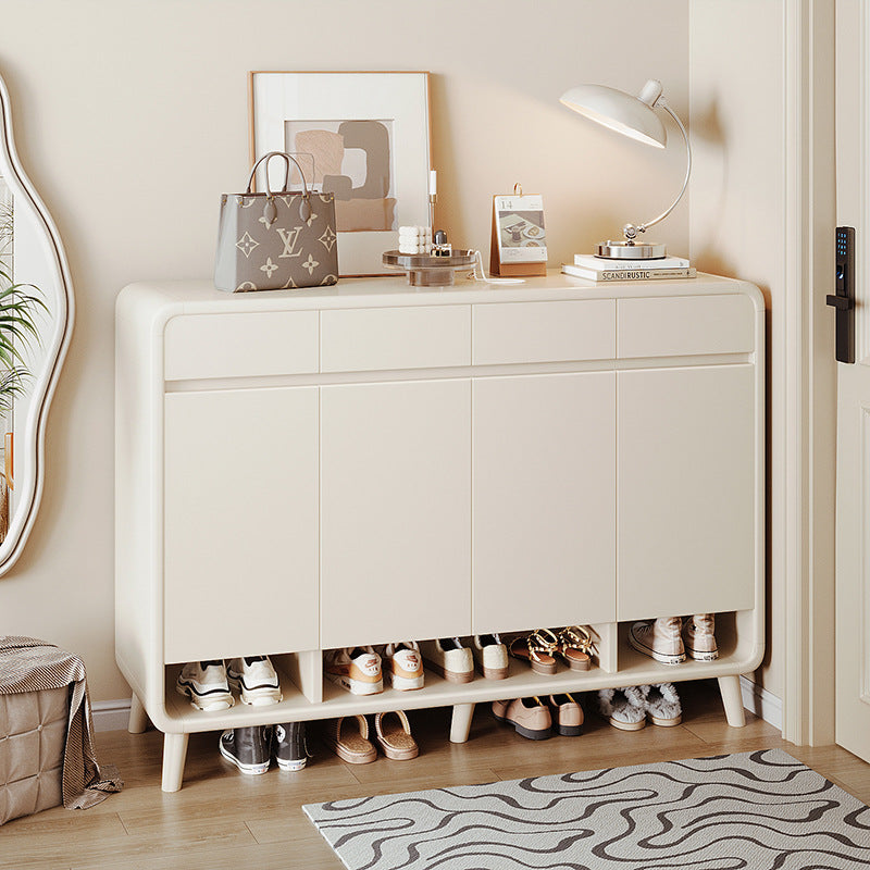 Cream Style Wall-Integrated Entryway Shoe Cabinet