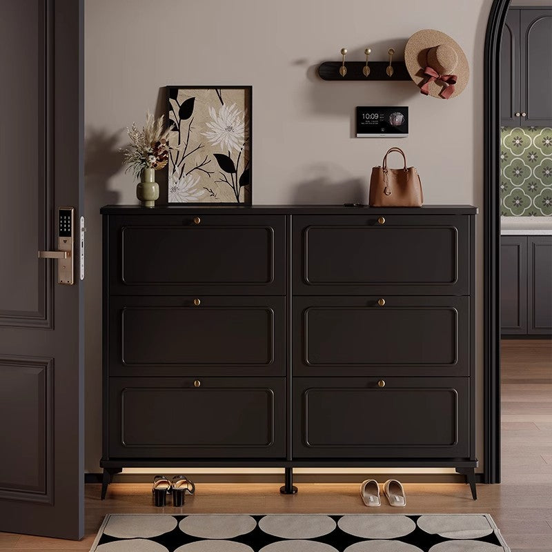 Ultra-Thin Solid Wood Vintage Flip Entryway Shoe Cabinet