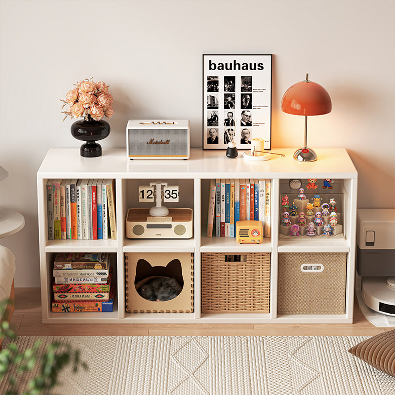 Solid Wood 8-Compartment Grid Bookshelf Storage Cabinet