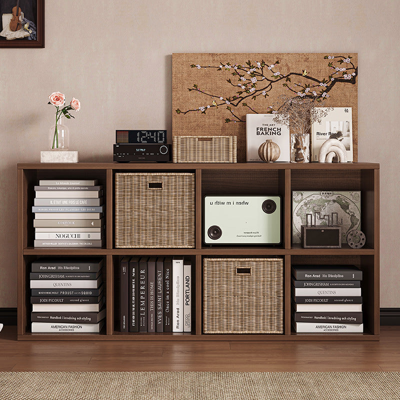 8-Compartment Floor Bookshelf Low Storage Cabinet