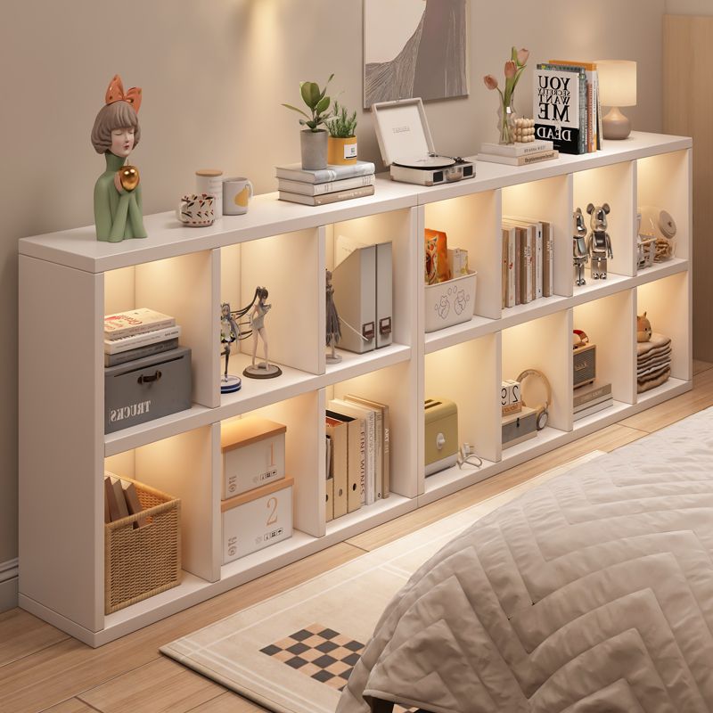 Eight-Compartment Semi-Enclosed Floor Bookshelf Cabinet