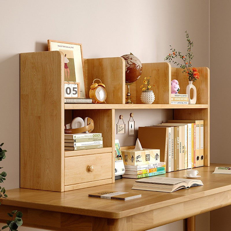 Solid Wood Vertical Desktop Bookshelf Storage Rack