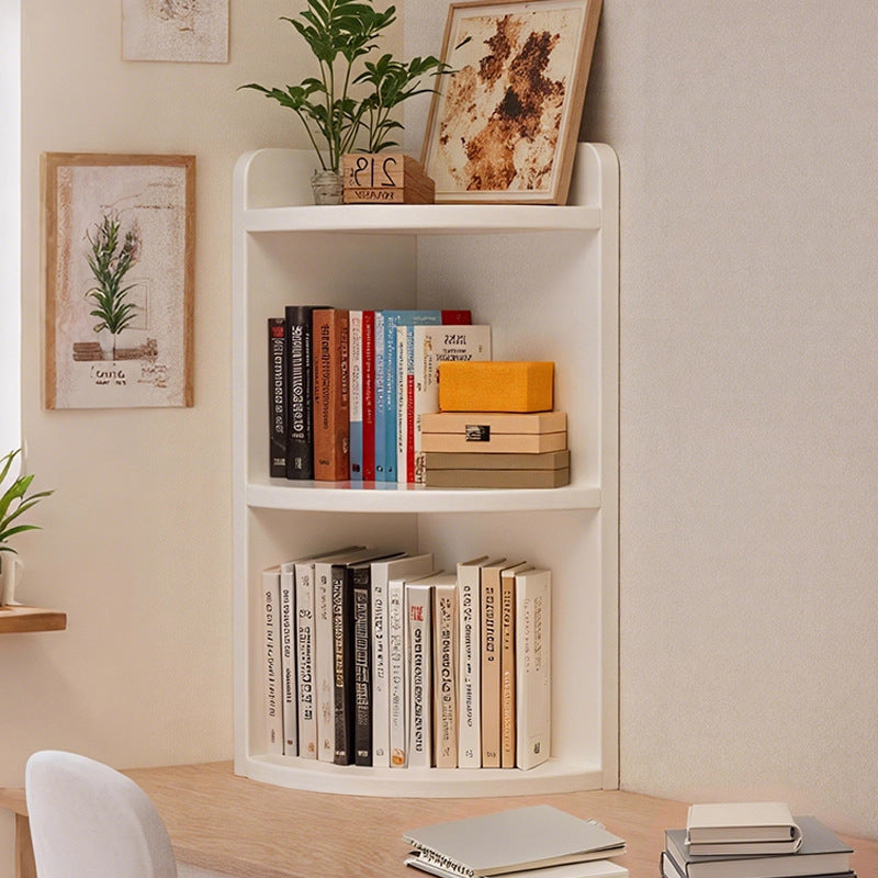 Solid Wood Corner Desktop Bookshelf Storage Rack