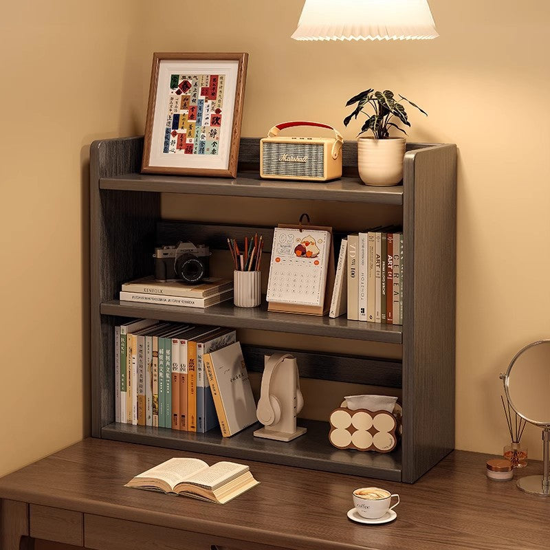 Solid Wood Desktop Bookshelf Multi-Layer Storage Rack