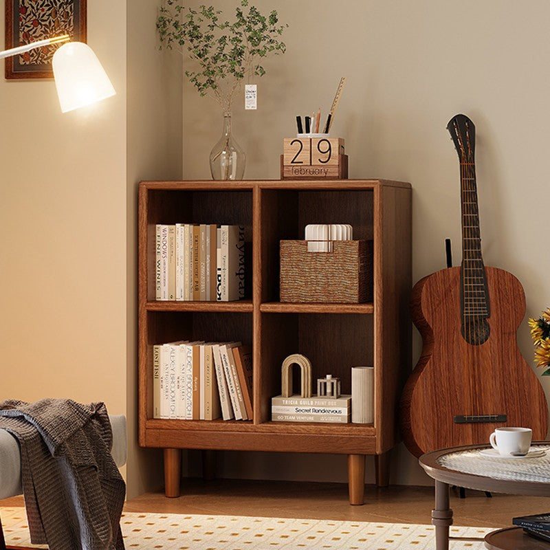 Walnut Solid Wood Low Bookcase Storage Cabinet