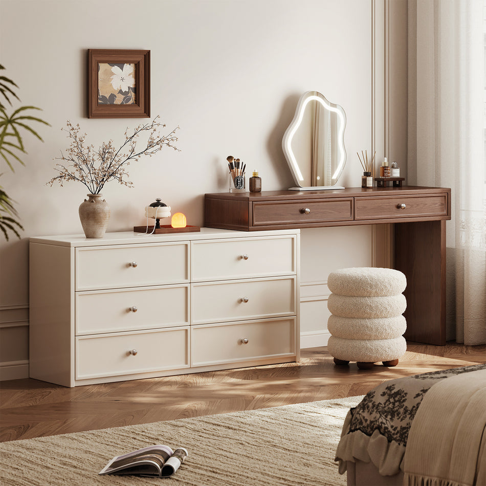 Vintage Solid Wood Dressing Table and Dresser Combo