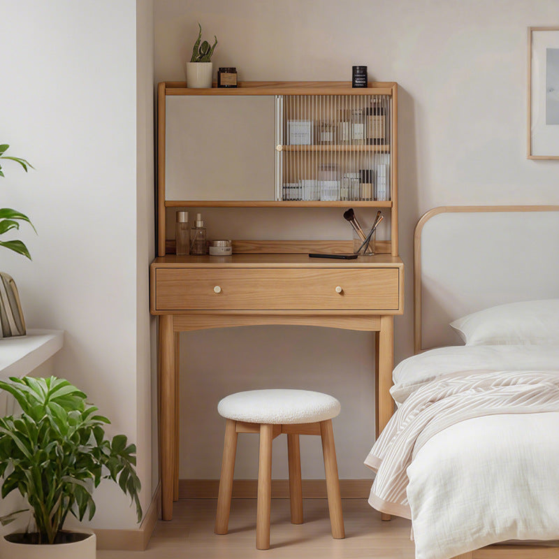 Solid Wood Minimalist Dressing Table for Small Bedroom